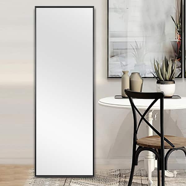 Dovelina Large Black Metal Modern Mirror (59 in. H X 20 in. W)