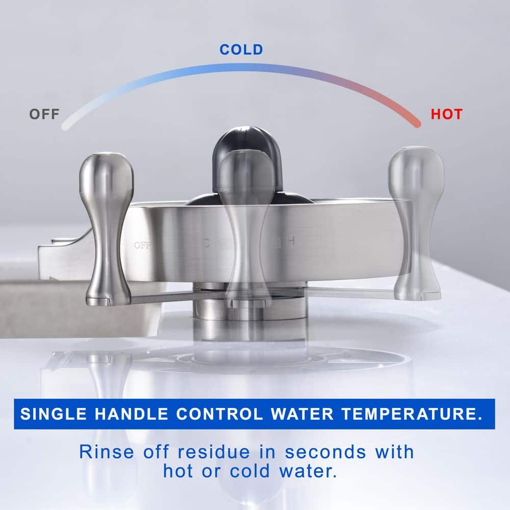 Brushed Nickel Kitchen Sink Glass Rinser with Zinc Alloy Tray