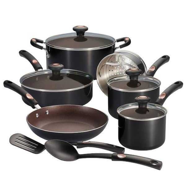 Details about   12 Piece Nonstick Cookware Set Aluminum Pots & Pans Dishwasher Oven Safe Copper 