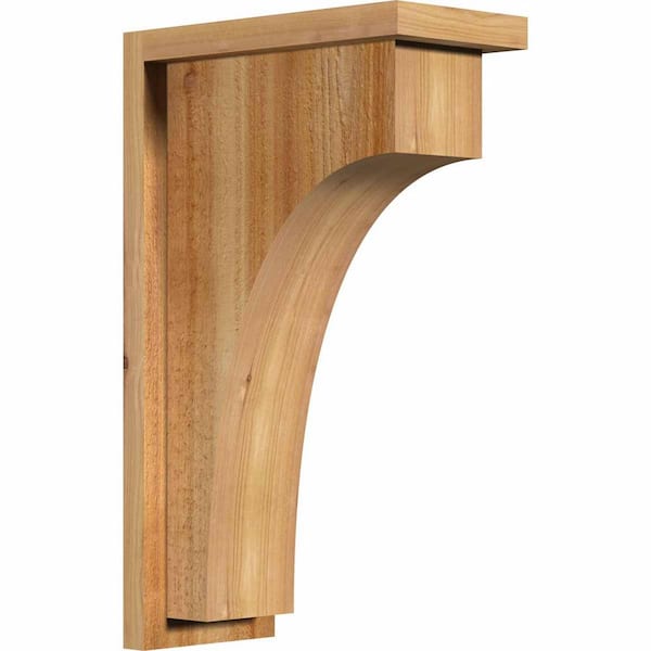 Ekena Millwork 6 in. x 12 in. x 20 in. Western Red Cedar Huntington Rough Sawn Corbel with Backplate