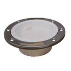 7 in. O.D. PVC Closet (Toilet) Flange w/Stainless Steel Ring and Knockout, Fits Over 3 in. or Inside 4 in. Sch. 40 Pipe