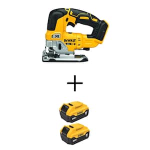 20V MAX Lithium-Ion Cordless Brushless Jigsaw with (2) 20V MAX Premium Lithium-Ion 5.0 Ah Battery-Packs
