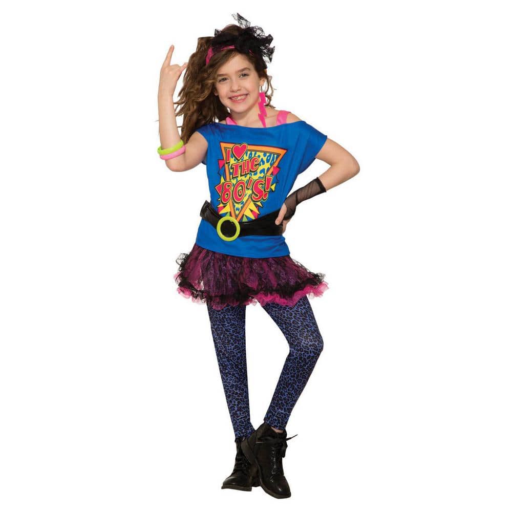 Large Girls Totally 80 S Kids Halloween Costume F L The Home Depot