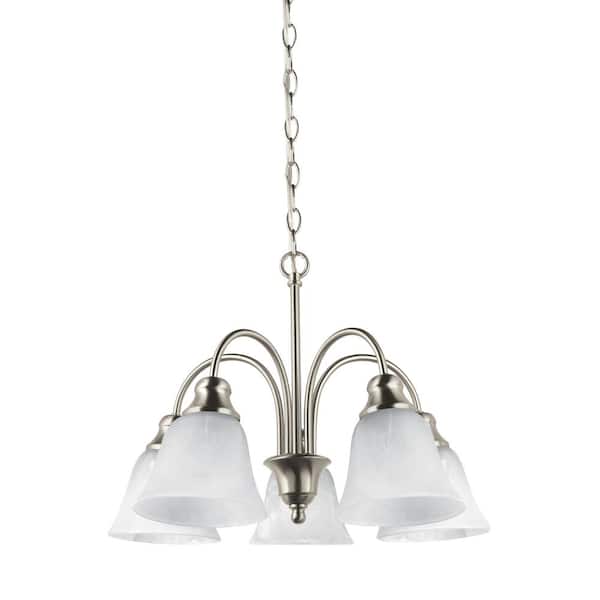 Generation Lighting Windgate 5-Light Brushed Nickel Chandelier with LED Bulbs