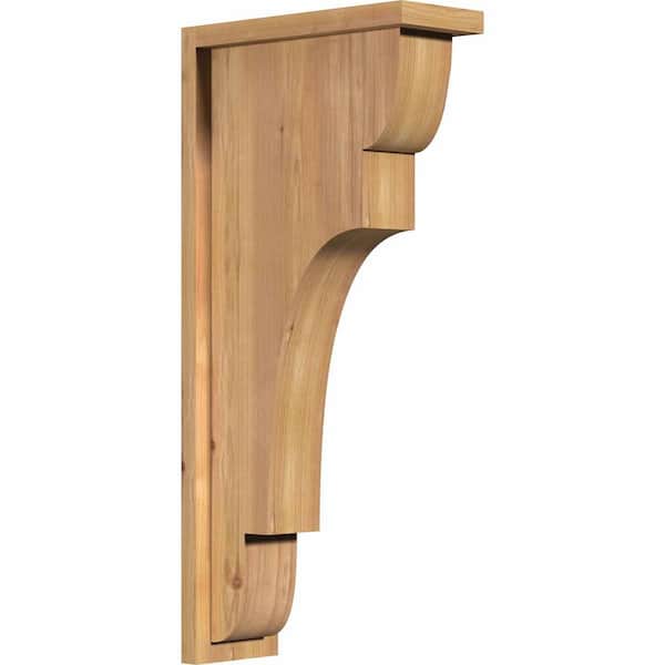 Ekena Millwork 5-1/2 in. x 14 in. x 30 in. Western Red Cedar New Brighton Smooth Corbel with Backplate