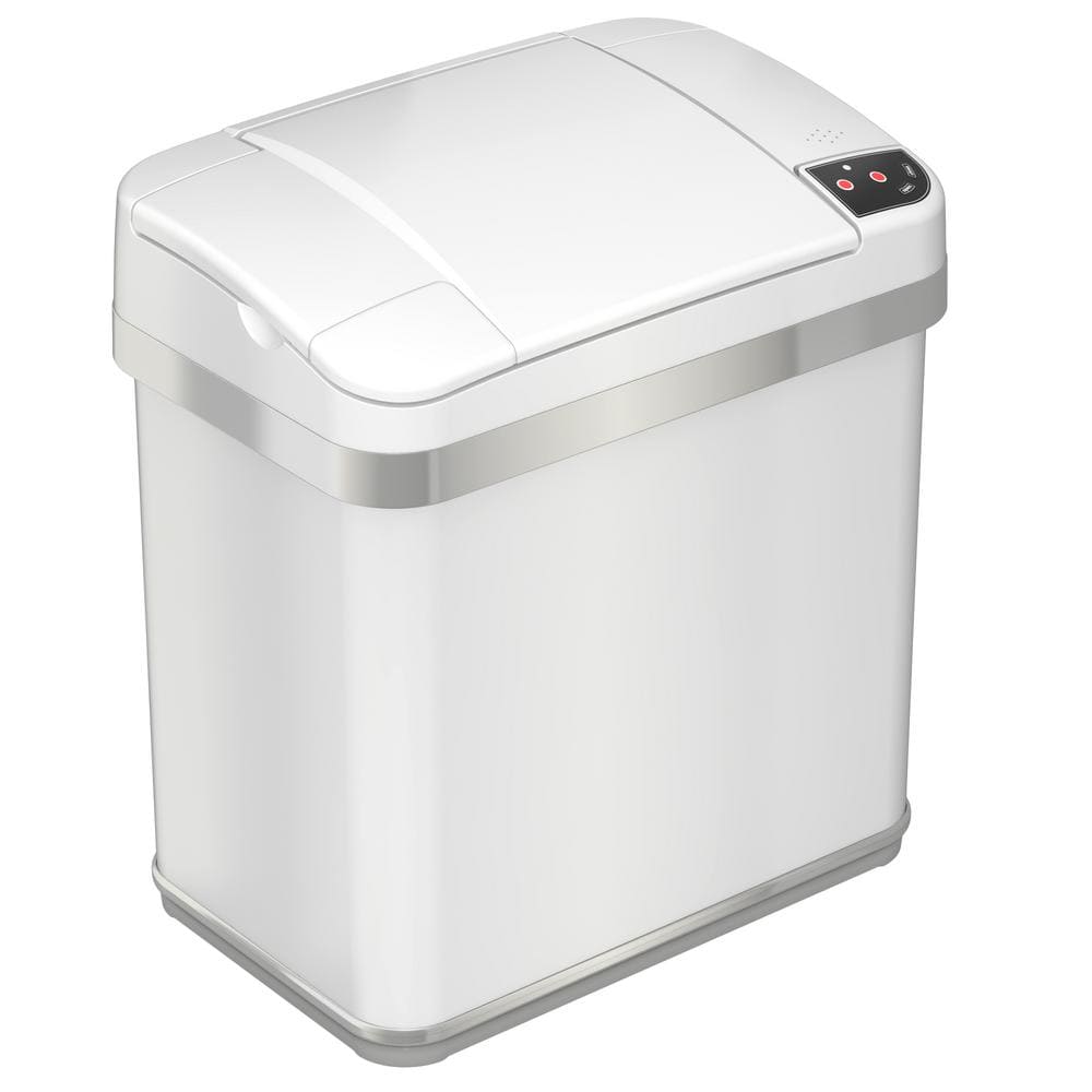 2.5 Gal. / 9.5 Liter White Stainless Steel Household Metal Trash Can with Sensor Lid and Odor Filter price history on PriceWatchPro