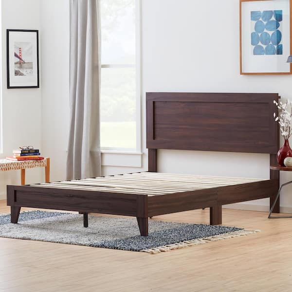 Brookside Leah Classic Wood Platform Bed Cal King Rustic Mahogany Bsckrm01lb The Home Depot