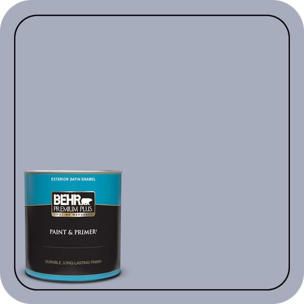 BEHR PREMIUM PLUS 1 qt. #ICC-55 Hydrangea Blossom Satin Enamel Exterior Paint & Primer