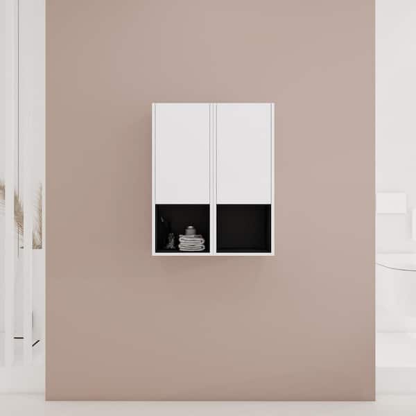 UPIKER Modern 23.62 in. W x 9.81 in. D x 29.5 in. H Bathroom Storage Wall Cabinet in White