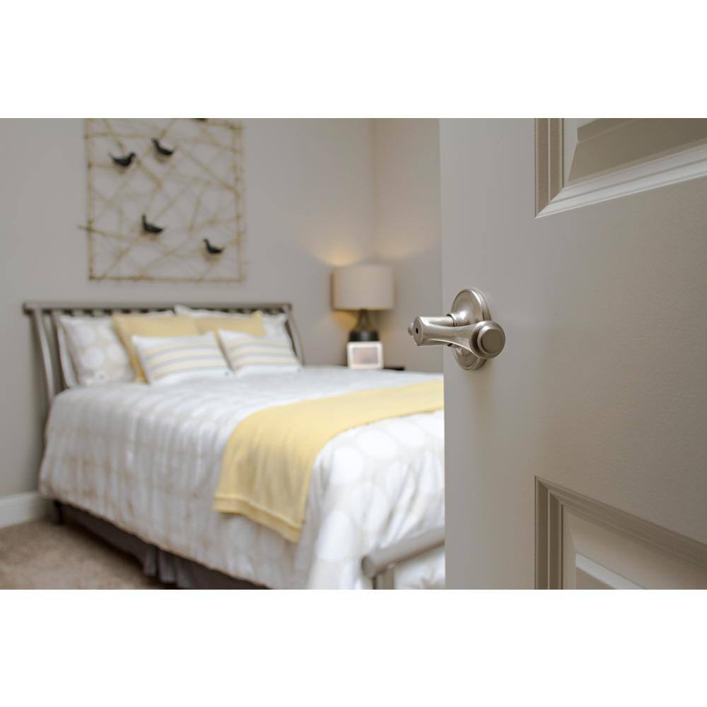 Satin Nickel Straight Lever Privacy Door Handle