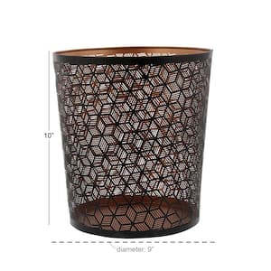 10 in. x 9 in. Black Metal Glam Small Waste Bin