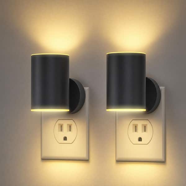 AURA LED Sconce Cylinder Night Light 2PK