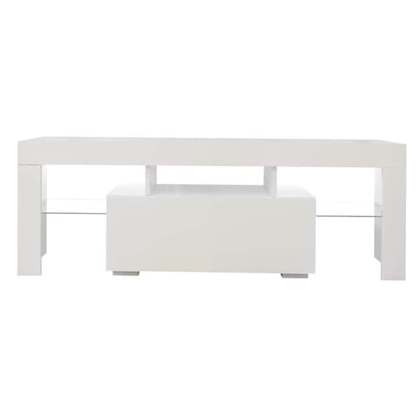 Polibi Modern TV Stand Fits TV's up to 55 in. with LED Light TV Cabinet