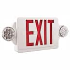 Contractor Select LHQM Series 120/277-Volt Integrated LED White and Red Exit Emergency Combo W/9.6V BTRY