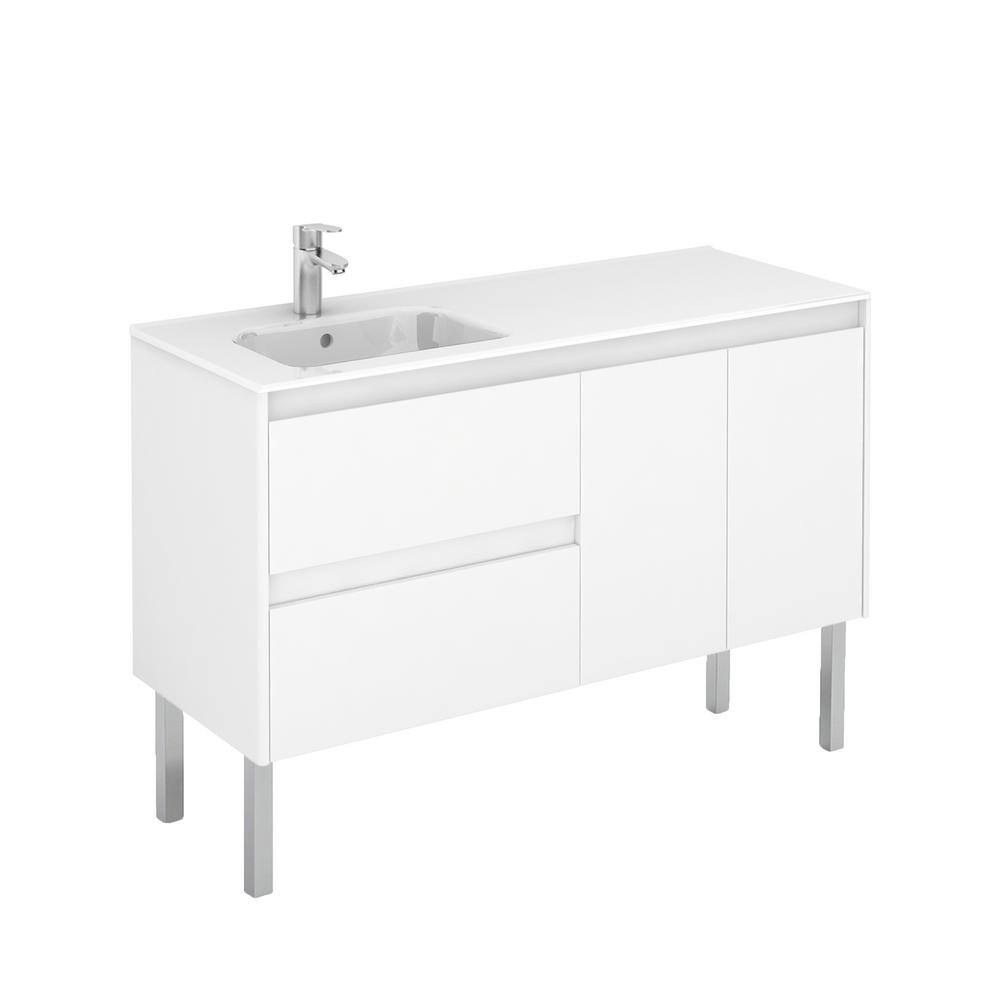 47.5 in. W x 18.1 in. D x 22.3 in. H Bathroom Vanity Unit in Glossy White with Vanity Top and Basin in White price history on PriceWatchPro