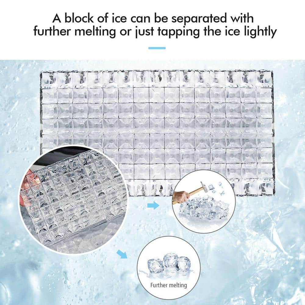 Silver Stainless Steel Portable Ice Maker with LCD Display