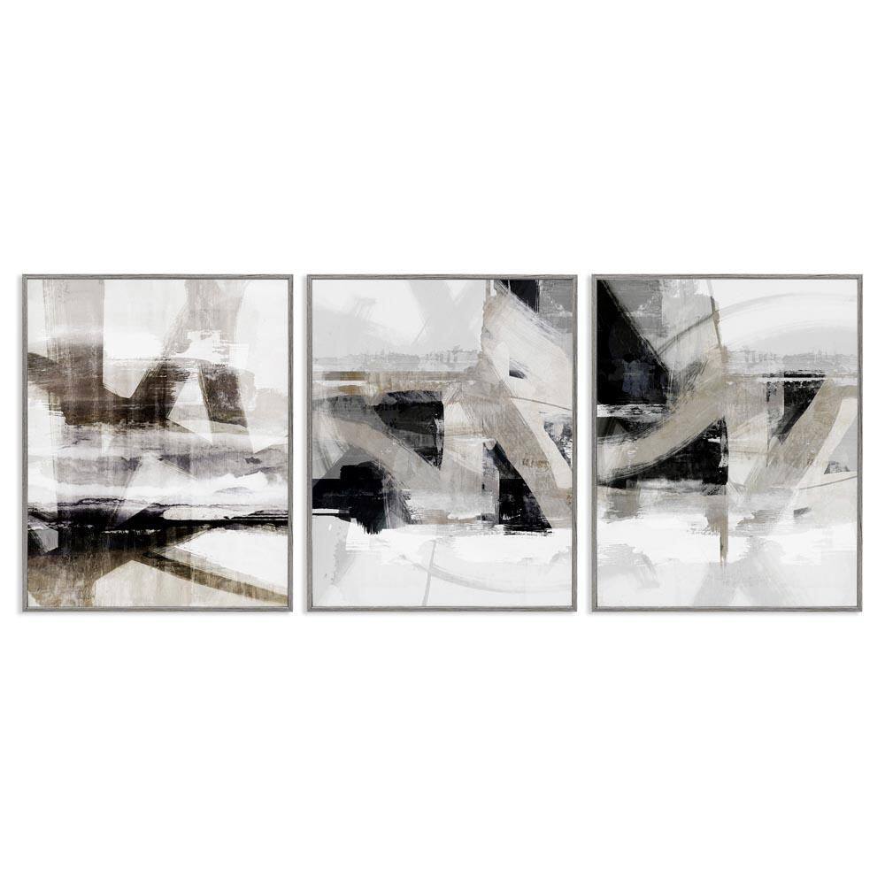 Industrial Streaked Composition by Nina Blue 3-Pieces Gray Framed Abstract Giclee Art Print 14 in. x 11 in. price history on PriceWatchPro