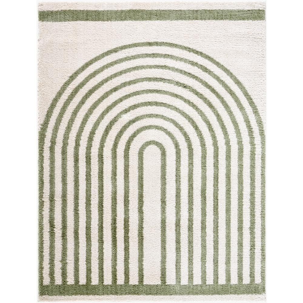 Fossay Shag Green 2 ft. x 3 ft. Modern Indoor Area Rug price history on PriceWatchPro