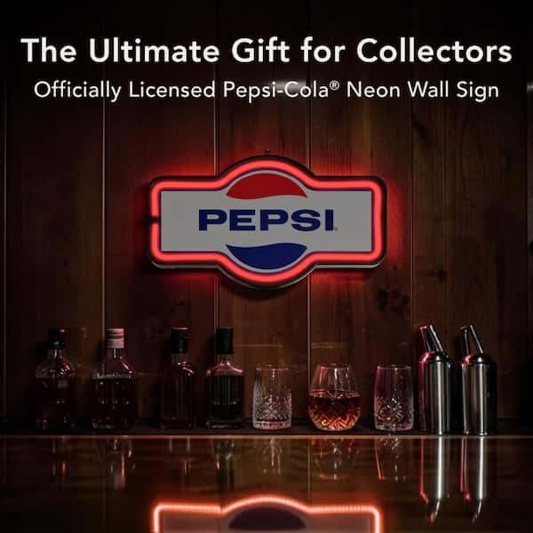 American Art Decor 17 in. Red, Blue LED Neon Rope Pepsi Sign, ABS