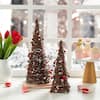 Glitzhome Valentine's Rattan Table Trees Set Of 2 - Romantic Home Decor With Berries