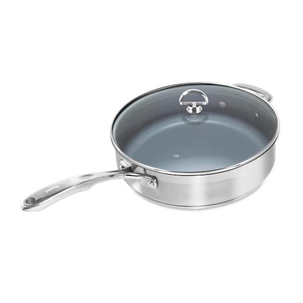 Chantal Induction 21 Steel 2 qt. Stainless Steel Sauce Pan in Brushed  Stainless Steel with Glass Lid SLIN35-162 - The Home Depot