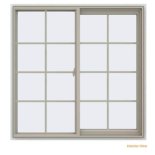 JELD-WEN 47.5 in. x 47.5 in. V-2500 Series Desert Sand Vinyl Right