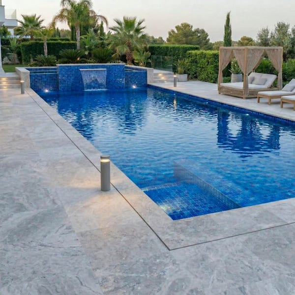 Starlight Blue Glow-in-the-Dark Pool and Wall Glass Square Mosaic Tile 12 in. x 12 in. x 8mm (5-Pieces, 5 sq. ft./Case)