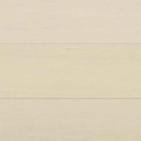 Home Decorators Collection White 3/8 in. T x 5.1 in. W Hand Scraped Strand Woven Engineered Bamboo Flooring (25.8 sqft/case)