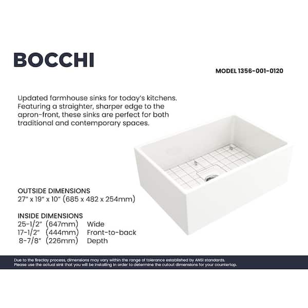 Contempo Farmhouse Apron Front Fireclay 27 in. Single Bowl Kitchen Sink with Bottom Grid and Strainer in White Contempo Farmhouse Apron Front Fireclay 27 in. Single Bowl Kitchen Sink with Bottom Grid and Strainer in White