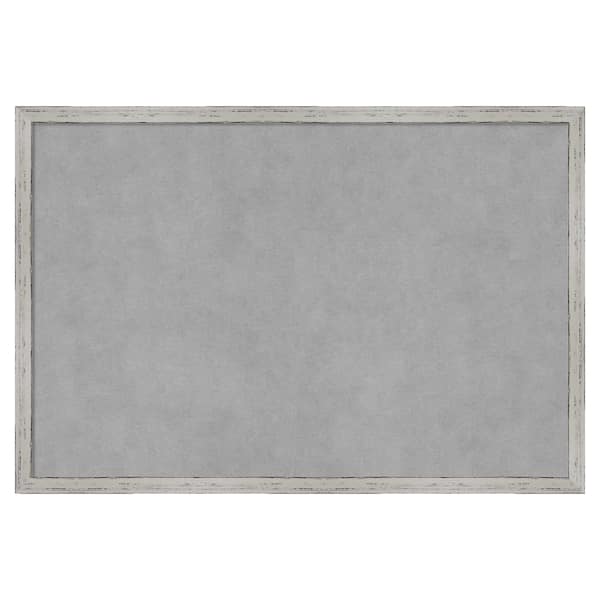 Amanti Art Shiplap White Narrow 25 in. x 17 in Framed Magnetic Board