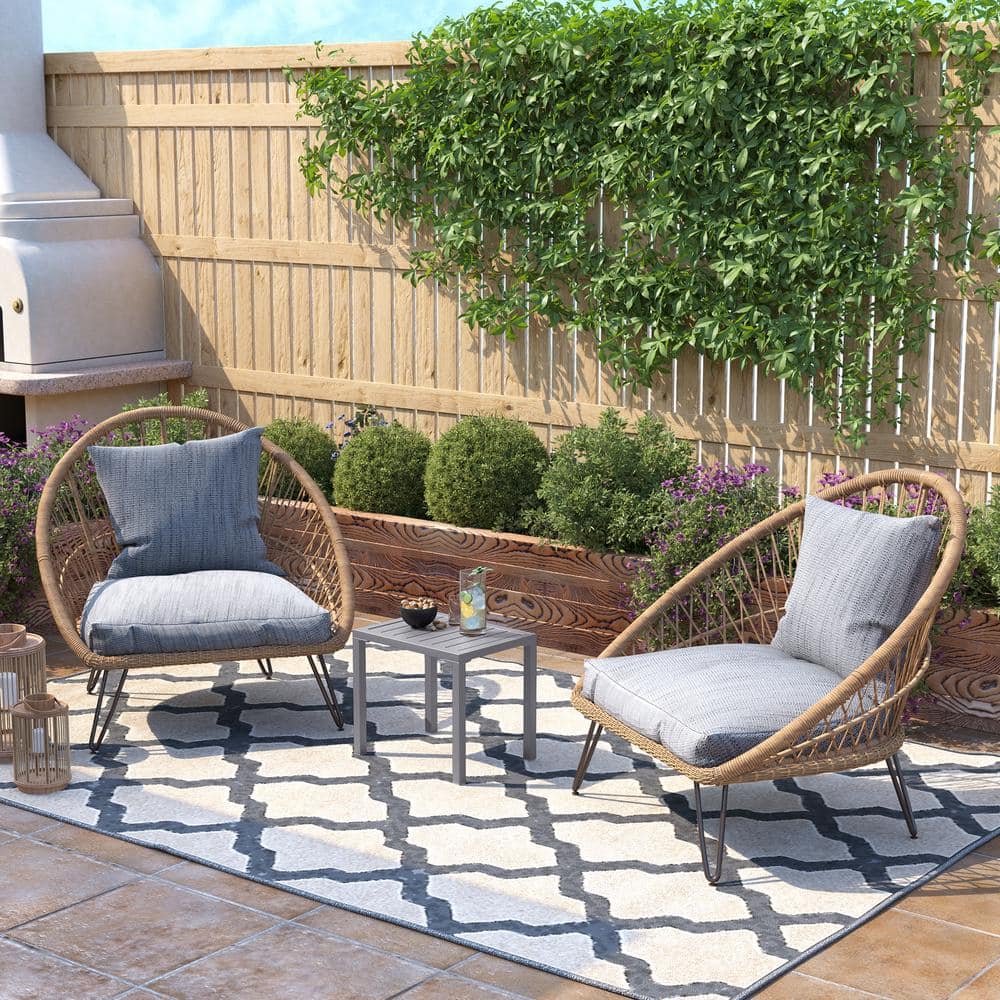 Pellebant Gray Aluminum Outdoor Patio Side Table