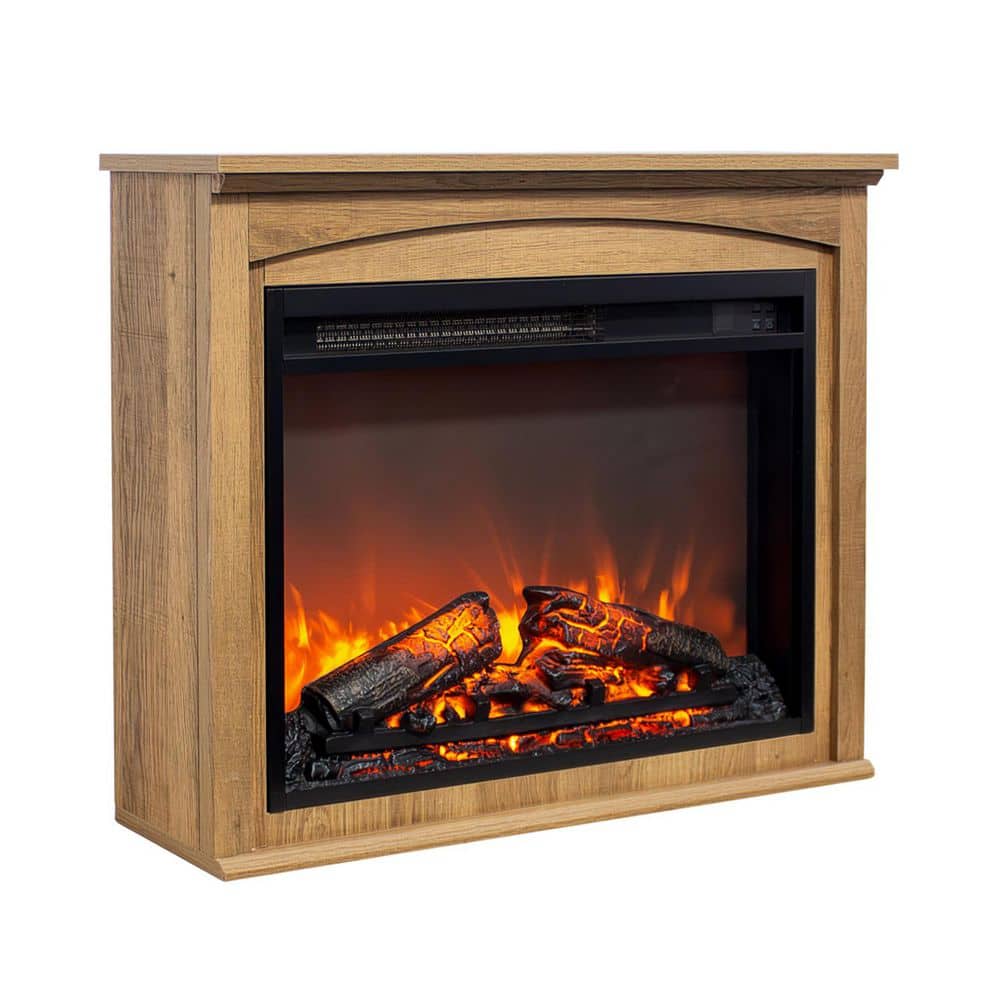 28 in. Insert Electric Fireplace TV Stand in Antique Brown price history on PriceWatchPro