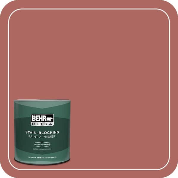 BEHR ULTRA 1 qt. #PPU2-13 Colonial Brick Extra Durable Semi-Gloss Enamel Interior Paint & Primer
