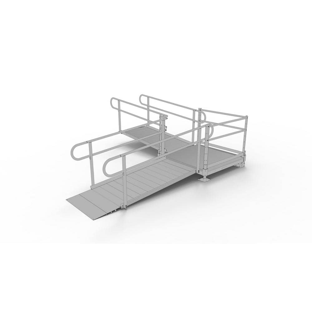 EZ-ACCESS PATHWAY 12 ft. L-Shaped Aluminum Wheelchair Ramp Kit with ...