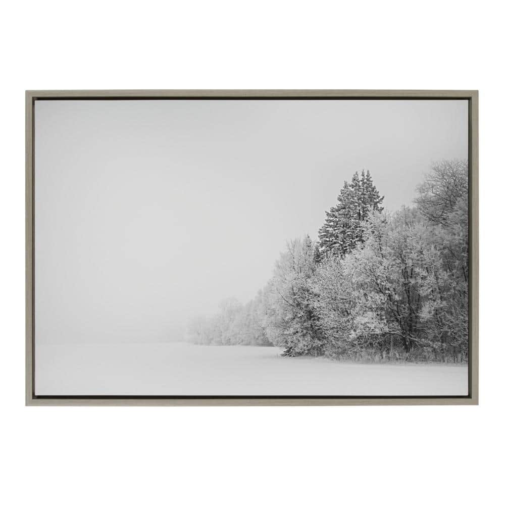 Kate and Laurel Sylvie Black and White Snow Day by F2Images Framed ...