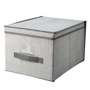 9.84 in. H x 15.75 in. W x 11.81 in. D Gray Fabric Cube Storage Bin