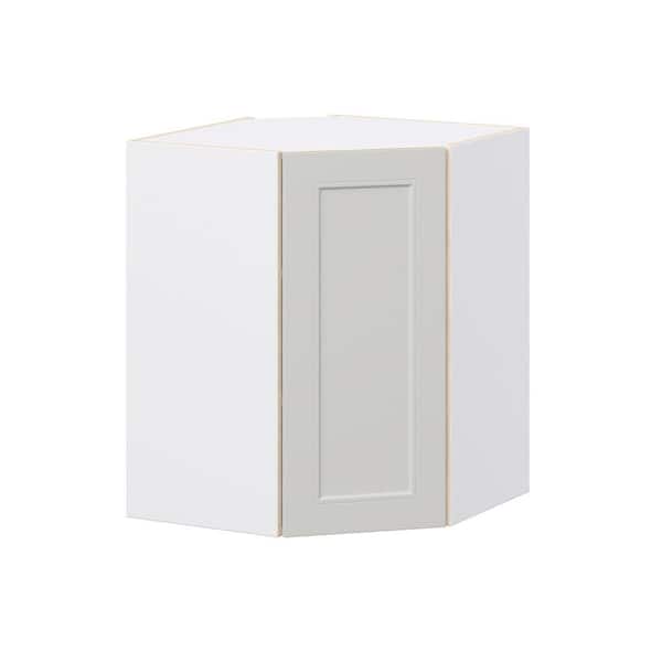 Galveston 24 in. W x 14 in. D x 30 in. H Assembled Shaker Diagonal Corner Kitchen Cabinet in Light Grey