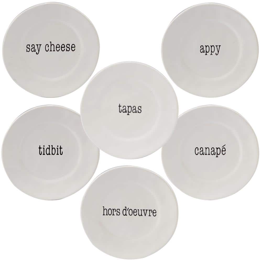 Certified International It's Just Words 6-Piece Traditional Multi-Colored  Ceramic Plate Set (Service for 6) 23702SET6 - The Home Depot