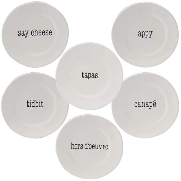 Certified International It's Just Words 6-Piece Traditional Multi-Colored Ceramic Plate Set (Service for 6)