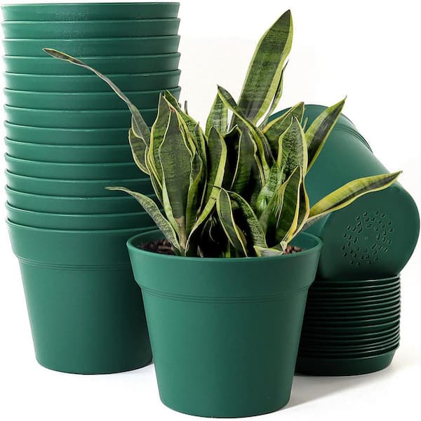 ITOPFOX Modern 6 in. L x 6 in. W x 5 in. H Blue Plastic Round Indoor Planter (16-Pack)