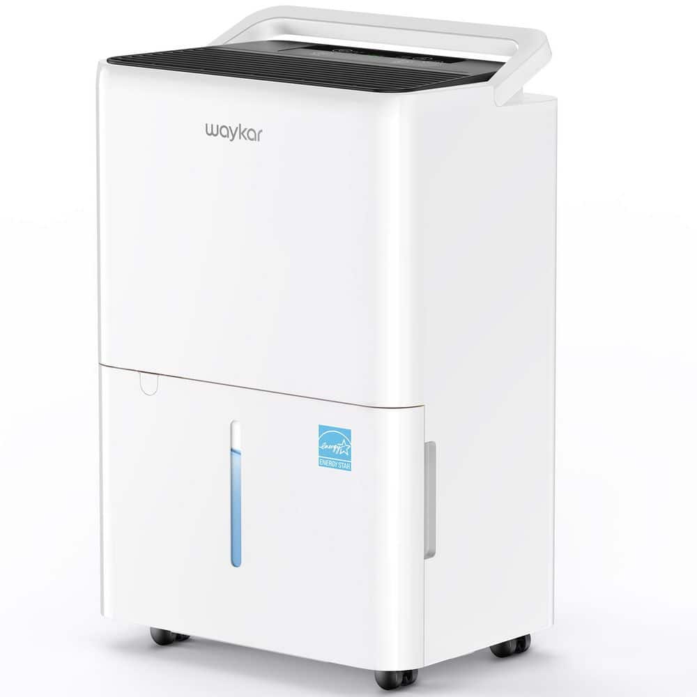 waykar 30 pt. 2000 sq. ft. Energy Star Dehumidifier with Bucket in White with Drain Hose and Auto Defrost for Basement Bathroom HDCX-30C-CTH - The Home Depot