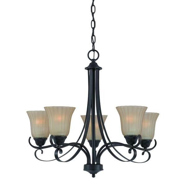 Illumine 5-Light Chandelier Tea Tinted Glass bronze finish