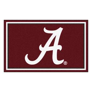 NCAA University of Alabama Red 4 ft. x 6 ft. Indoor Area Rug