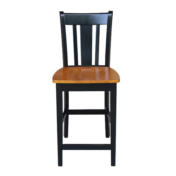 International Concepts San Remo 24 in. Black and Cherry Bar Stool