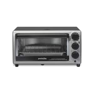 Modern Toaster Oven, 1100-Watts, Black with Silver Accents