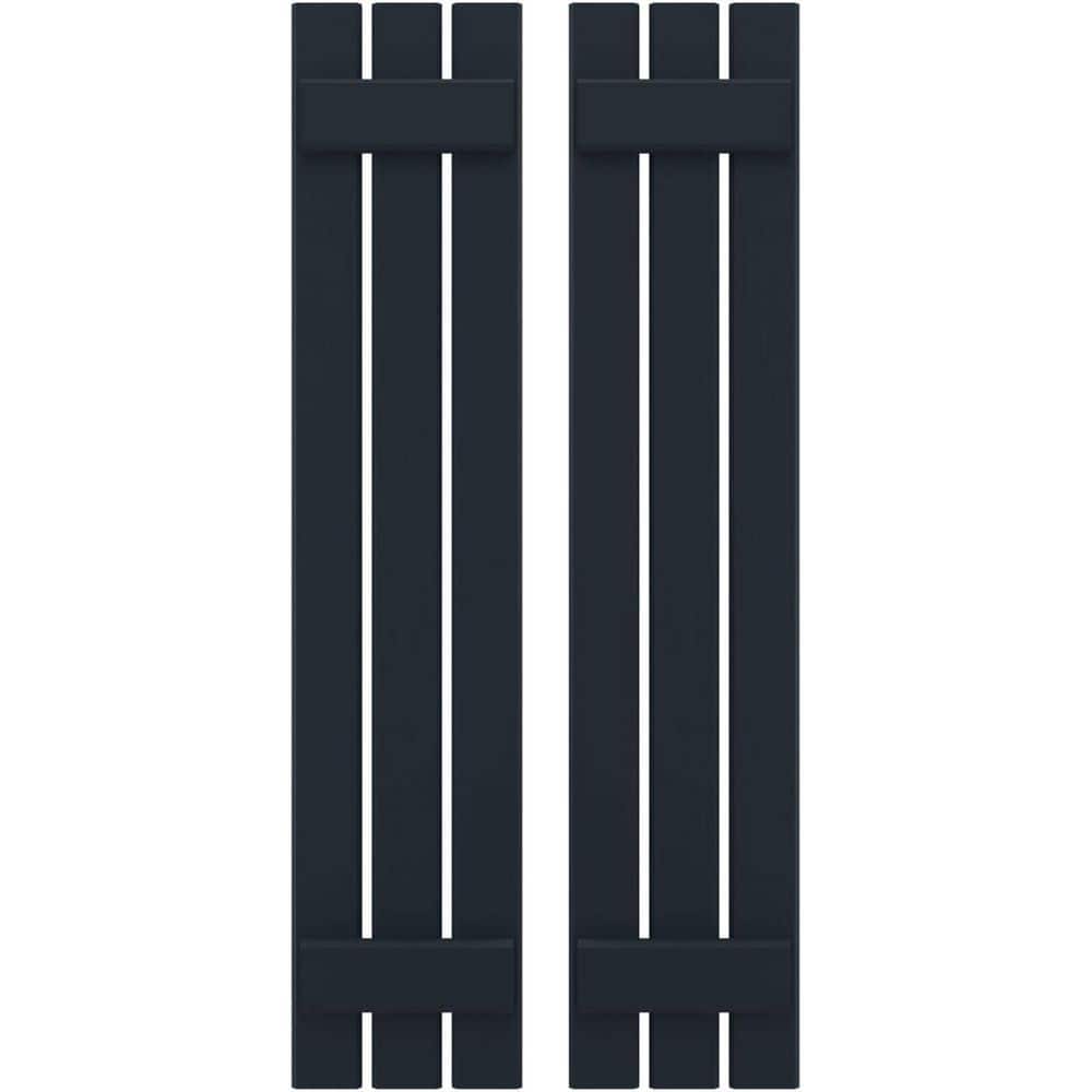 11-1/2-in W x 71-in H Americraft 3 Board Exterior Real Wood Spaced Board and Batten Shutters Starless Night Blue price history on PriceWatchPro