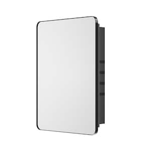 24 in. W x 32 in. H Rectangular Black Aluminum Alloy Framed Recessed/Surface Mount Medicine Cabinet with Mirror