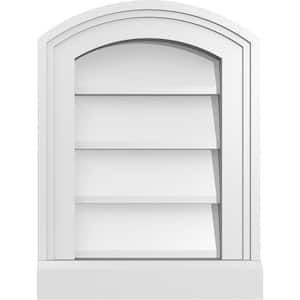 12" x 16" Arch Top Surface Mount PVC Gable Vent: Functional with Brickmould Sill Frame