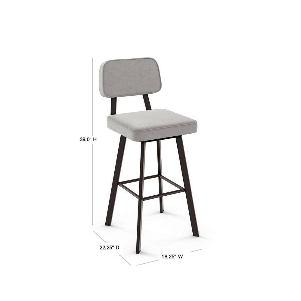 Clarkson 32'' Pale Gray and Dark Brown Metal Swivel Stool