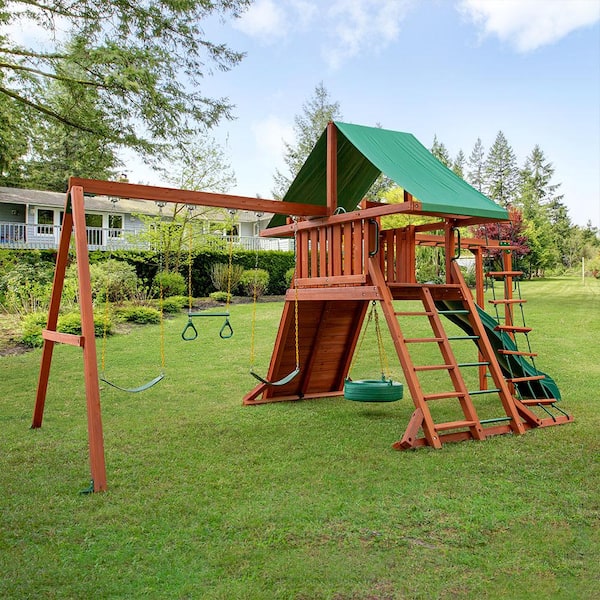 Sunnyside & In The Park 2本セット Outdoor Kids Swing Sets for Backyard, 2-In-1 Swing Sets with